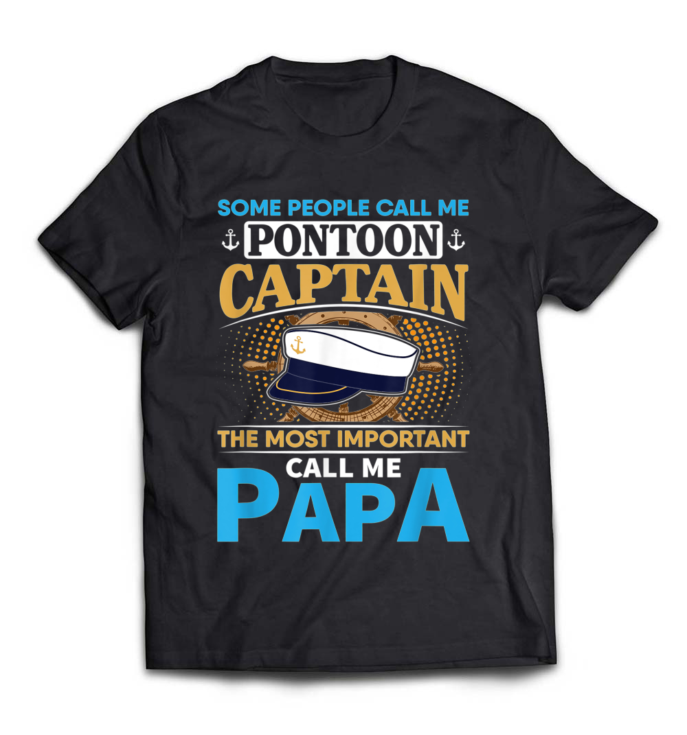 Men’s Papa Boating Shirt: Pontoon Boat Captain Shirt for Grandpa